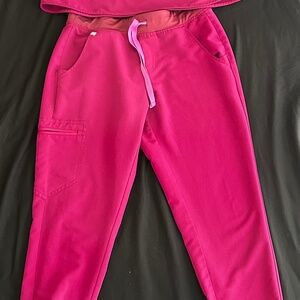 Figs Dark Magenta Zamora Jogger Scrub Pants